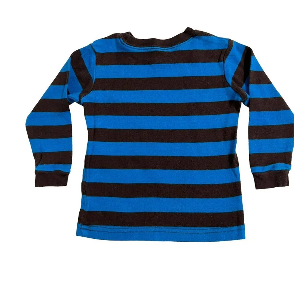 Leveret 18-24m Blue & Brown Striped Pajamas